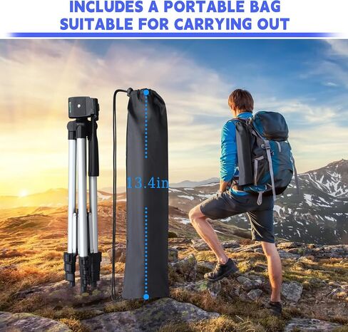 Tripod, Suitable for Cameras, Mobile Video/Live Streaming, Cameras, telescopes, projectors, Circular Lights, with an Extension Height of 1.3 Meters, Silver 0.84 pounds in Saudi Arabia
