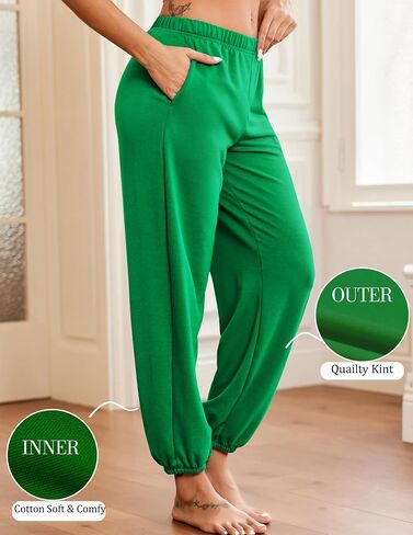 Ekouaer Pajamas Pants, Comfy Lounge Pj Baggy Sweatpants Loose Workout Joggers Pant Sleep Bottoms with Pockets for Women in Saudi Arabia