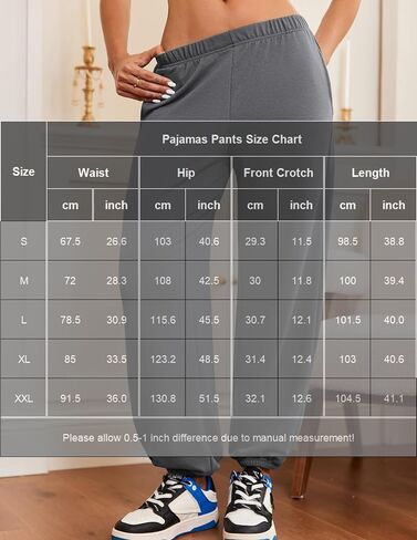 Ekouaer Pajamas Pants, Comfy Lounge Pj Baggy Sweatpants Loose Workout Joggers Pant Sleep Bottoms with Pockets for Women in Saudi Arabia