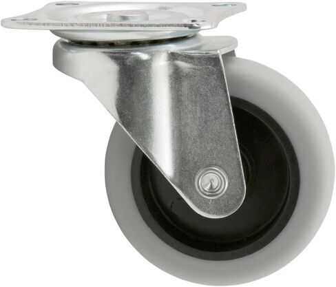 TPR Rubber Caster Wheel with Swiveling Top Plate - 4-Inch - 250 lb. Load Capacity - Non-Marking for Use in Hospitals, Food Service, & Other Institutional Applications in Saudi Arabia