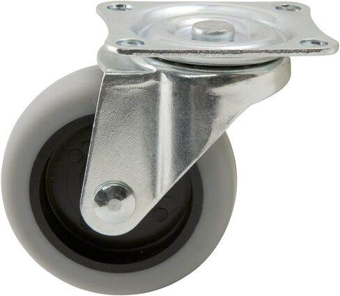 TPR Rubber Caster Wheel with Swiveling Top Plate - 4-Inch - 250 lb. Load Capacity - Non-Marking for Use in Hospitals, Food Service, & Other Institutional Applications in Saudi Arabia
