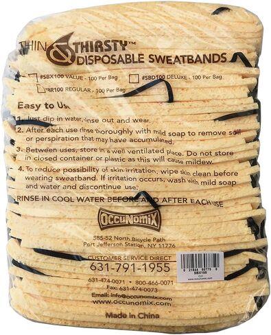Value Cellulose Disposable Cooling Sweatband Yellow - 100 Pack in Saudi Arabia
