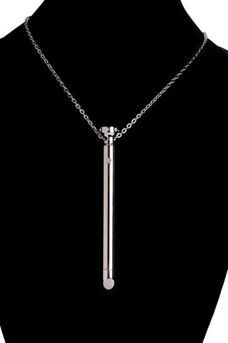 Charmed Silver 7X Vibrating Y Necklace for Women, Sexy Silver Bar Pendant with Chain Necklace, Rechargeable 2-in-1 Necklace Jewelry with Rhinestones in Saudi Arabia