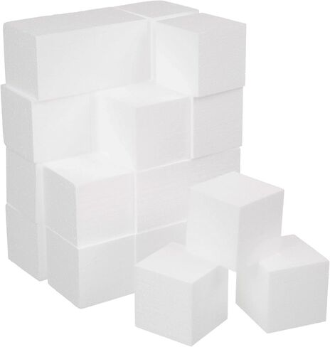 Crafare 3x3x3 Inch 24Pack Craft Foam Square Polystyrene Square Cubes for Arts Projects Sculptures Floral Arrangements Modeling and Centerpieces in Saudi Arabia