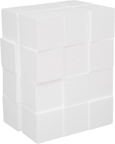 Crafare 3x3x3 Inch 24Pack Craft Foam Square Polystyrene Square Cubes for Arts Projects Sculptures Floral Arrangements Modeling and Centerpieces in Saudi Arabia