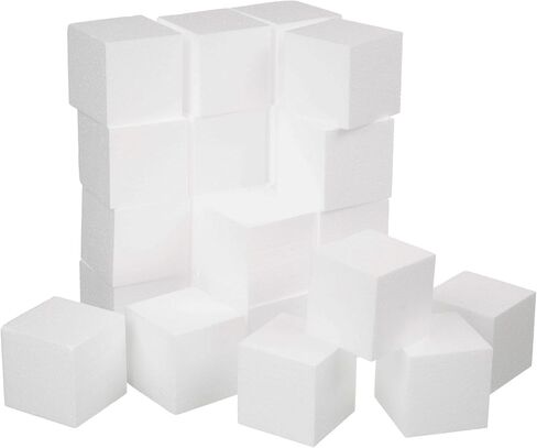 Crafare 3x3x3 Inch 24Pack Craft Foam Square Polystyrene Square Cubes for Arts Projects Sculptures Floral Arrangements Modeling and Centerpieces in Saudi Arabia