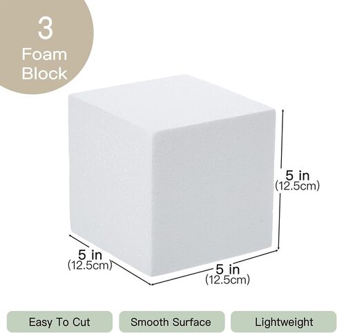 Crafare 3x3x3 Inch 24Pack Craft Foam Square Polystyrene Square Cubes for Arts Projects Sculptures Floral Arrangements Modeling and Centerpieces in Saudi Arabia