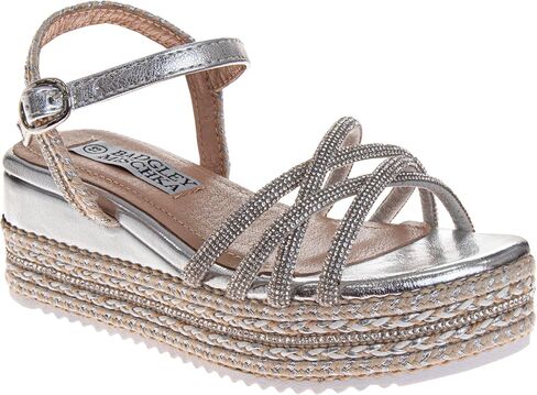 Badgley Mischka Girls' Metallic and Raffia Sandals in Saudi Arabia
