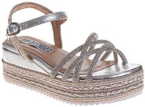 Badgley Mischka Girls' Metallic and Raffia Sandals in Saudi Arabia
