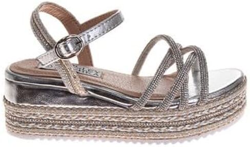Badgley Mischka Girls' Metallic and Raffia Sandals in Saudi Arabia