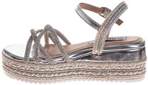 Badgley Mischka Girls' Metallic and Raffia Sandals in Saudi Arabia
