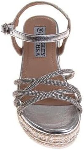 Badgley Mischka Girls' Metallic and Raffia Sandals in Saudi Arabia