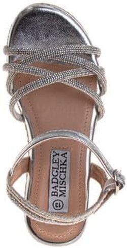 Badgley Mischka Girls' Metallic and Raffia Sandals in Saudi Arabia
