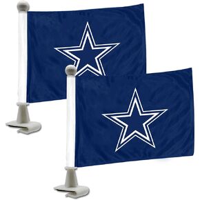 FANMATS NFL Unisex-Adult Ambassador Car Flags - 2 Pack Mini Auto Flags, 4in X 6in