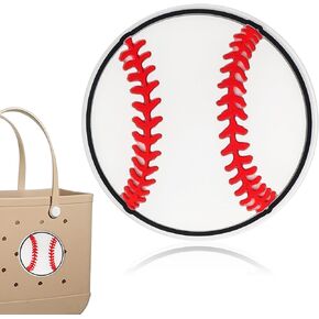 Bogg Bag Baseball Accessories White Baseball Charms المطاط حمل الحقائب إدراج البيسبول تصميم الرياضة الديكور لحقيبة يد الشاطئ الكرة اللينة الرياضة سحر متوافق مع حقائب اليد الجنوبية ببساطة in Kuwait