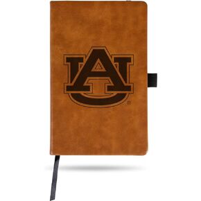 Rico Industries NCAA Auburn Tigers Brown Laser Engraved Small Notepad Jounral/Notepad 8.25" x 5.25"- Office Accessory