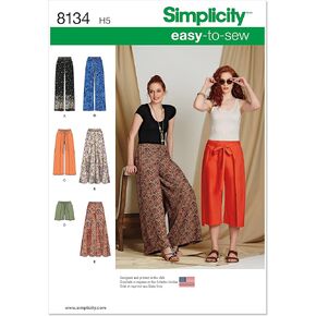 Simplicity 8134 Easy to Sew Women's Pants and Shorts Sewing Pattern Kit, Sizes 6-14