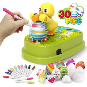 Egg Decorating Kit, Coloring Markers with 12 Dying Markers 30 Plastic and Slings, Dye Kit Easter Basket Stuffers Gifts for Kids
