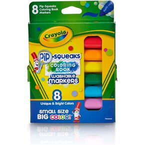 Crayola Pip Squeaks Washable Markers, Mini Markers in Classic Colors, 8 Count