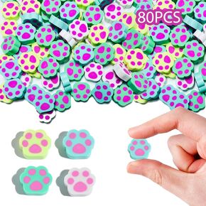 Kleeblatt Large Cat Claws Erasers for Kids Bulk, 60 PCS Big Large Fun Desk Pets for Kids Classroom, Treasure Box Prizes,Party Favors for Kids Goodie Bags, Back to School Gifts for Students