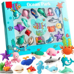 Animal Erasers Desk Pets for Kids Animal Pencil Erasers Puzzle Erasers Take Apart Eraser Toys for Christmas Birthday Party Gifts