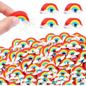 Gueevin 240 Rainbow Erasers - Cute Classroom Erasers for Kids, St. Patrick's Day, Office, School & Classroom Prize Supplies