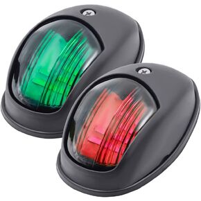 Boat Navigation Lights LED Boat Bow Light Red & Green Sidelights 12V IP65 Waterproof Marine Boat Accessories for Pontoon, Skeeter, Power Boat, Fishing Boat, Skiff (Black)