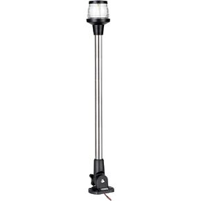MARINE SYSTEM Made 3-NM LED Fold Down Boat Stern Light All Round 360° Boat Anchor Light for Pontoon and Fishing Boat, 12-24V (9" SS)