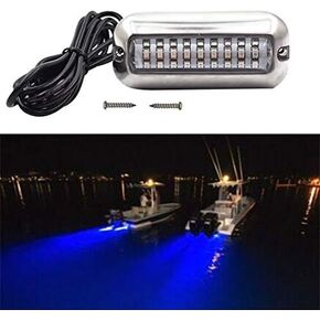 Blue 27 50W Underwater Boat Marine Transom Lights 316 Stainless Steel Pontoon Transom Lights Boat Deck Light Stern Lights Fishing Night Light