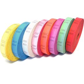 8 Pack Blank Roll Tickets - 2000 Blank Tickets per roll, (16,000) Raffle, Carnival, Auction, Fundraiser, Bingo or Drink Tickets, Assorted Colors