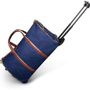 Convertible Rolling Duffel Carry On - Kendall Country Garment Weekender Bag with Wheels and Handle Shoe Pouch Convertible Garment Bag for Travel Midnight Blue