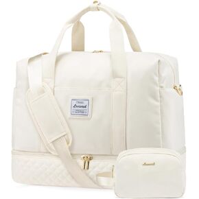 حقيبة سفر من LOVEVOOK، حقائب عطلة نهاية الأسبوع مقاس 18 بوصة للنساء مع حجرة للأحذية، حقيبة حمل سعة 35 لترًا طوال الليل مع حقيبة أدوات الزينة، وحقيبة من القماش الخشن للصالة الرياضية مع جيب مبلل، وحقائب مستشفى للعمل والتسليم in Kuwait