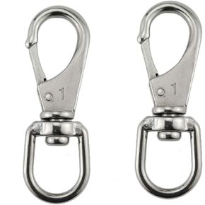 keehui Stainless Steel 304 Swivel Eye Snap Hooks Size1#(M5)/2#(M6)/3#(M7) Marine Clips Flag Snap Spring Pet Buckles