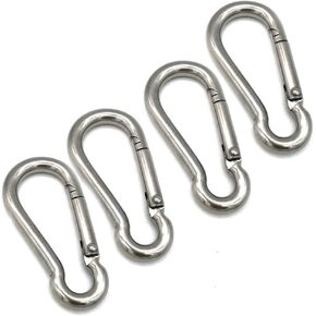 3 Inch Stainless Steel Spring Snap Hook Carabiner 316 Stainless Steel Clips Snap Hook Heavy Duty,4 Pieces