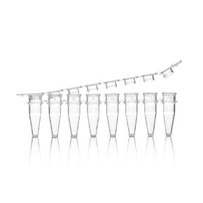 PCR Lab Tubes 0.2mL 8-Strip Clear PCR Tube with 8-Strip Clear Flat Cap,125Pcs, Non-Sterile