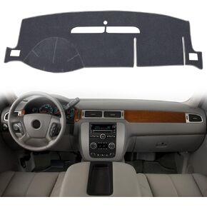 Dashboard Cover Dash Mat Fit for 2007-2014 Chevy Chevrolet Tahoe Suburban,2007-13 Chevy Avalanche Silverado 1500 2500 3500 LTZ /2007-13 GMC Sierra SLT Denali,2007-14 GMC Yukon XL (Beige)