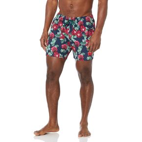 HUGO Men's Standard Bloom Rose Print Swim Trunks