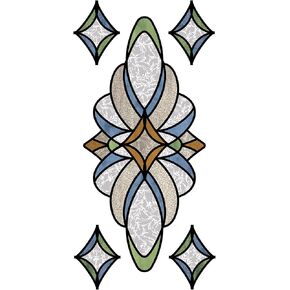 InHome NH2424: ملصق زجاجي ملون ميريدان أزرق 17. 35 × 9 بوصة in Kuwait