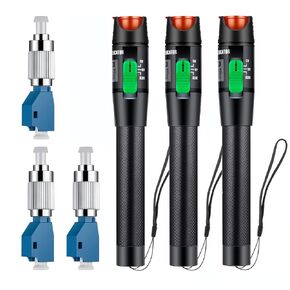 3PC Visual Fault Locator 30mW 30KM,VFL Fiber Optic Tester with Single Mode 9/125um FC to LC Adapter, Fiber Light Tester for Fiber Network Cable Test(Purple&Green&Blue)