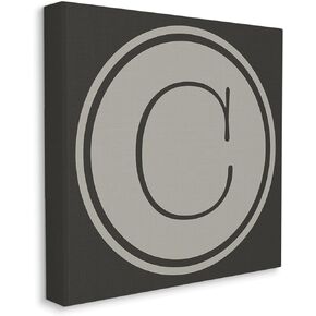 Stupell Industries Modern C Initial Circular Shape Elevator Key Canvas Wall Art