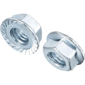 uxcell 7/16"-14 Serrated Flange Hex Lock Nuts, Carbon Steel Zinc Plated 20pcs