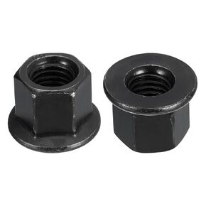uxcell M14 Flange Hex Nuts, 2pcs Grade 8.8 Carbon Steel Black Oxide Finished Hex Flange Nuts for Machinery