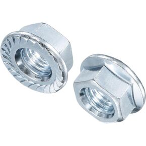 uxcell 5/8"-11 Serrated Flange Hex Lock Nuts, Carbon Steel Zinc Plated 5pcs