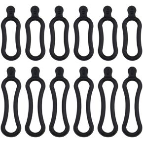 Create idea 12PCS Bicycle Silicone Fixing Straps Bands for Fastening Bike Light Flashlight Headlamp Stretchable O Rings Mounting Holder Bike Accessories Black in Kuwait