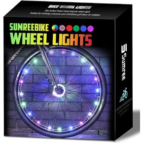 LED Bike Wheel Lights, 2022-latest 2-Tire Pack USB Rechargeable Bike Lights with Batteries Included, Best Bicycle Lights - Stocking Stuffer Birthday Gift for Kids, Girls, Boys, Adults