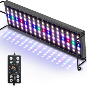 hygger Aquarium LED Light Fish Tank Full Spectrum Lighting with 24/7 Day-Night Cycle Mode & Auto On/Off Timer, 7 Colors Options, Dimmable, Extendable Bracket for 30~36in Tank Plant Lights