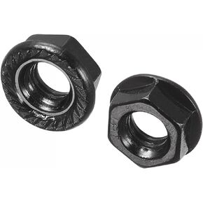 uxcell M10 Serrated Flange Hex Lock Nuts, Carbon Steel Black Oxide Finished 50pcs