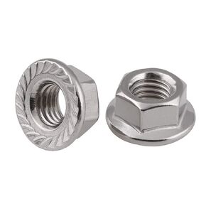 Stainless Steel Serrated Hex Flange Nuts Locknuts 50 Pcs (M10)