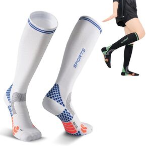 SUMARPO Running Compression Socks for Women,Unique 3D DOTS Cushioned Socks, Medical 20-30 mmHg Knee High Socks,2 Pairs