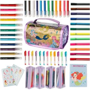 Creative Art Coloring Set (Outer Space), Includes Travel Bag, Assorted Washable Marker Set, Glitter Pens & Coloring Pages, Art Supplies Great Gift for Kids